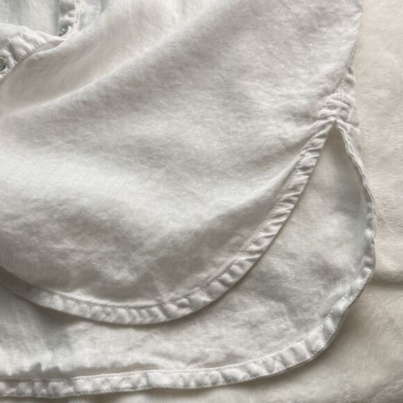 Sigrid Olsen 100% Linen Roll Tab Button Down Shirt Tunic Coverup Size M - Picture 7 of 8